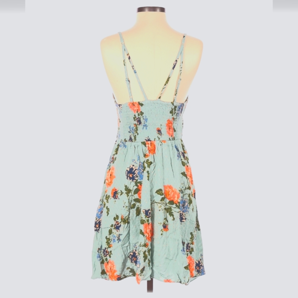 Intimately by Free People Teal and Orange Floral Dress Size Small - Picture 2 of 3
